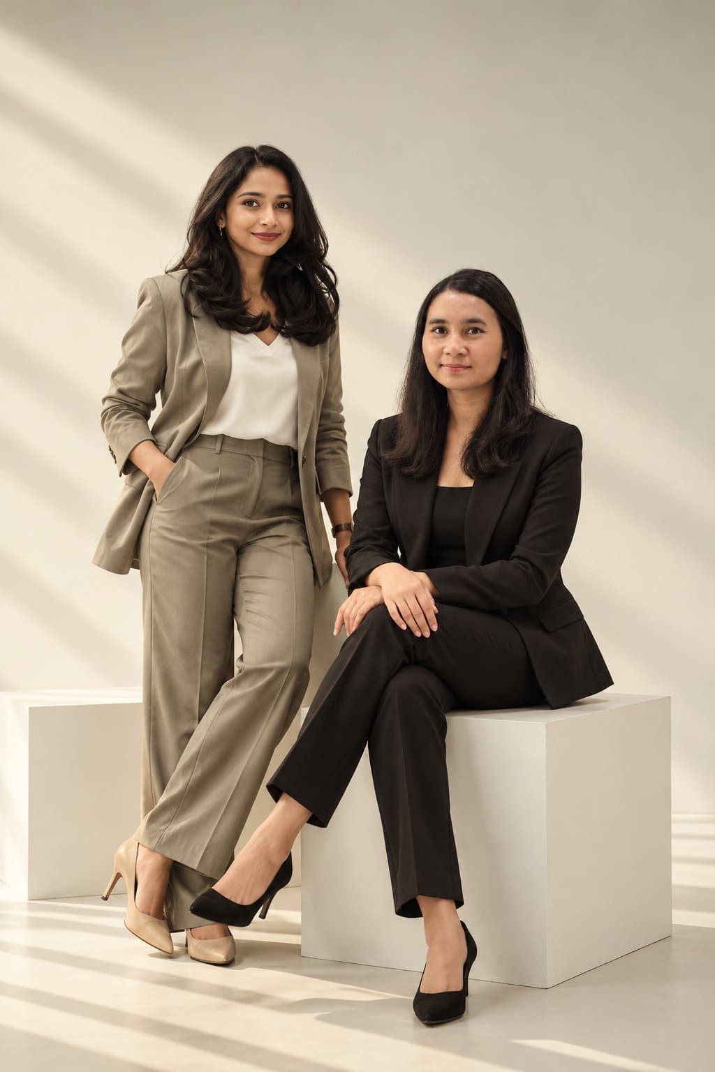 Two members of the Leedwells team